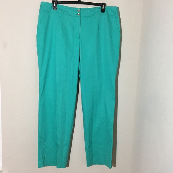 Cato Pants - Cato Classic Straight Leg Pants Blue Green 22W